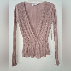 Casual Pink metal  color  blouse  size S